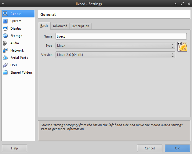 VirtualBox livecd virtualbox-machine-livecd